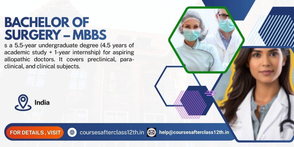 Bachelor of Medicine and Bachelor of Surgery MBBS