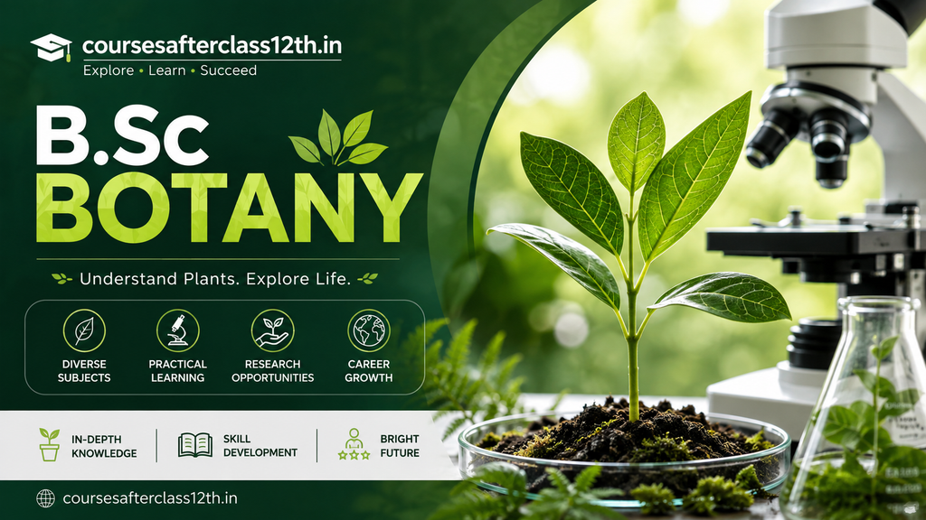 B.Sc Botany course with plant and microscope