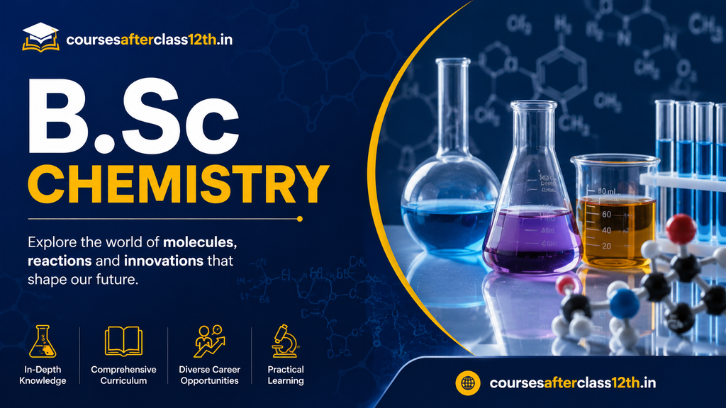 B.Sc Chemistry course banner with laboratory glassware