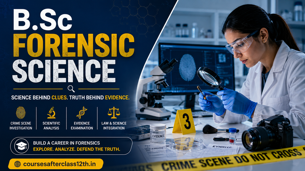 B.Sc Forensic Science student examining evidence in a laboratory