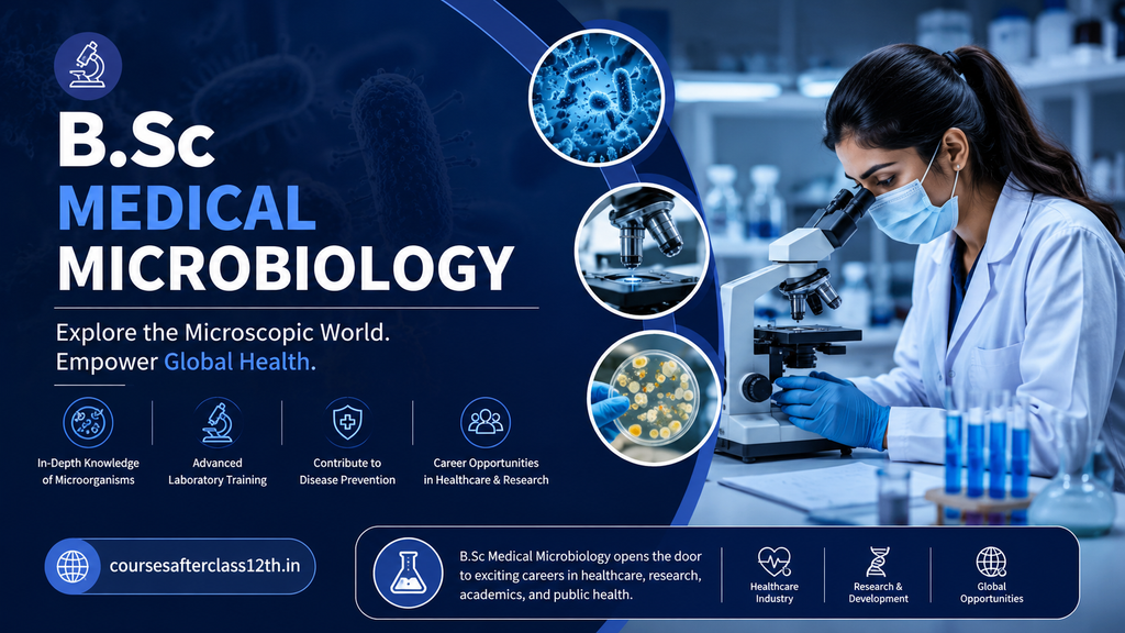 B.Sc Medical Microbiology course banner with laboratory research