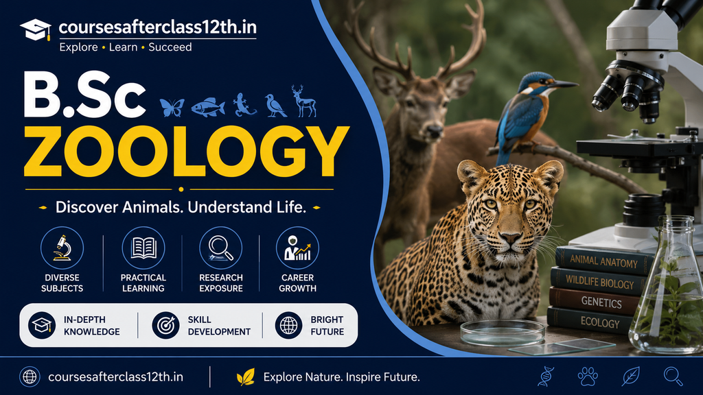 B.Sc Zoology course with animals and microscope