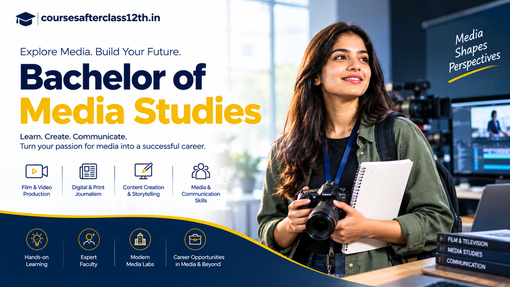 Bachelor of Media Studies student with camera in a modern media studio