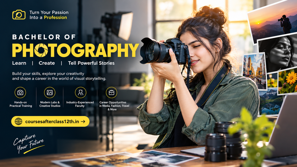 Bachelor of Photography course banner with professional photography training